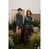 Unisex Jacket Retro Washed Denim Jacket Loose Workwear Denim Jacket Denim Coat